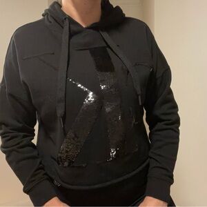Calvin Klein cropped sweater with hood. Black, women’s size Xs